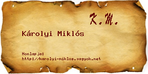 Károlyi Miklós névjegykártya