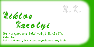 miklos karolyi business card